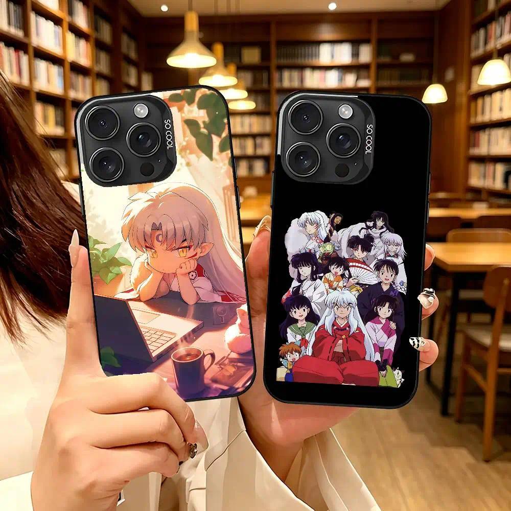 Cartoon Inuyasha Art High-Detail Silver Electroplated Shockproof Phone Case, Multi-Model Fit for iPhone 11-17 Pro Max/Plus & Samsung Galaxy S23-S25, iPhone & Galaxy Compatible Mobile Phone Accessory, Ios & Android