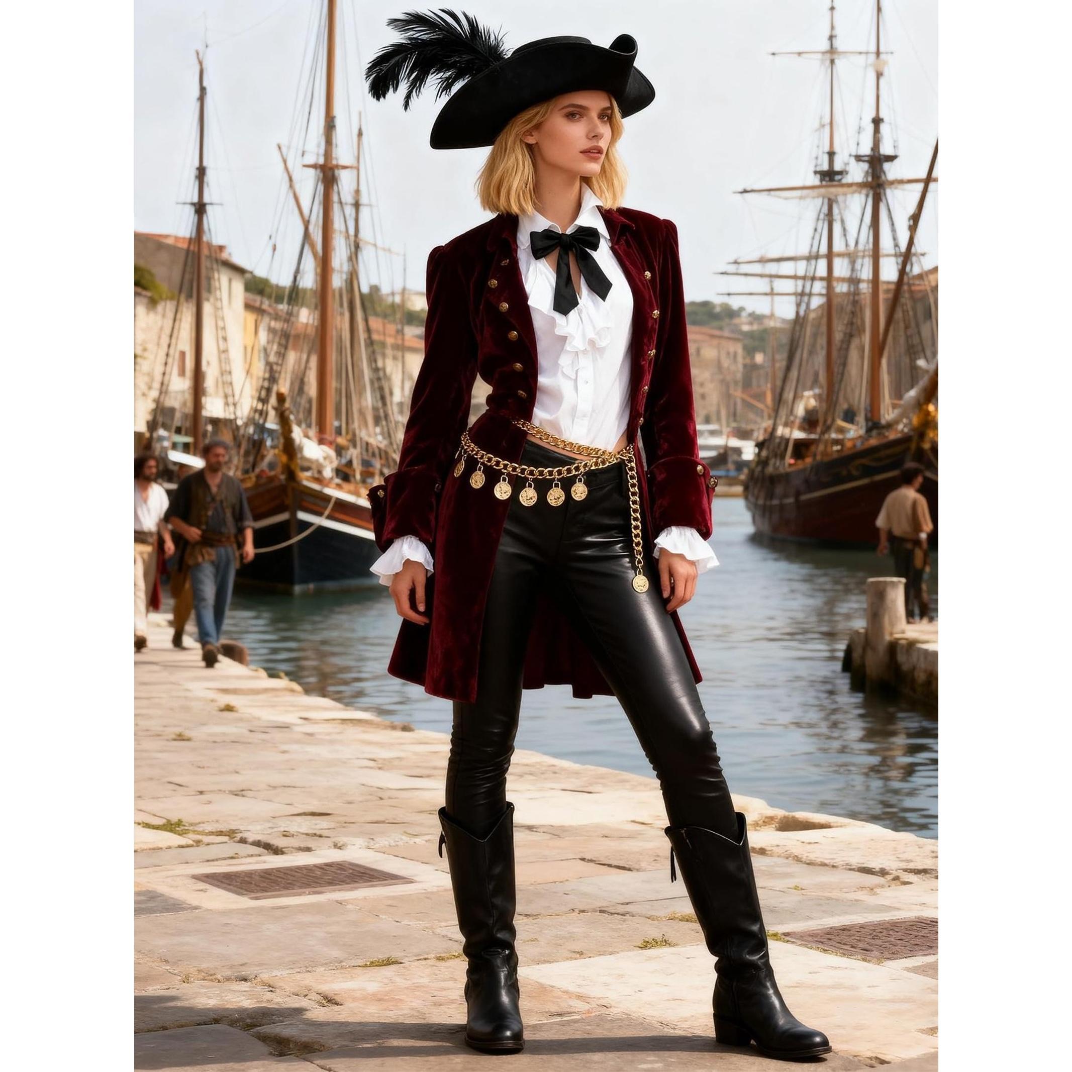 Gold Coin Belt Pirate Coin Metal Belt Chain Waist Chain for Women Fashion Plus Size Gold Waist Chains Waist Belts Layered Body Chain Pirate Waist Chain Jewelry for Women Chunky Trendy Belly Belts for Women  Dress Pirate Costume Women Accessories