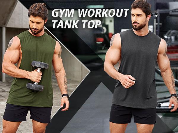 COOFANDY Men Workout Tank Top 1 Pack Gym Bodybuilding Sleeveless Muscle T Shirts