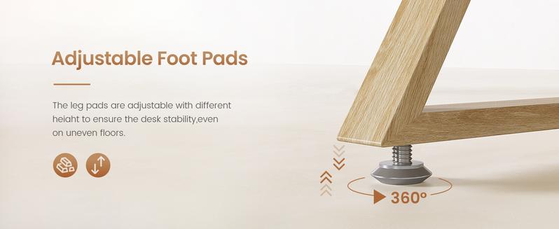 SEDETA 55" Executive Office Desk with 3 Drawers, Home Office Desk with Storage Drawers, Computer Writing Desk Study Table, Natural Oak