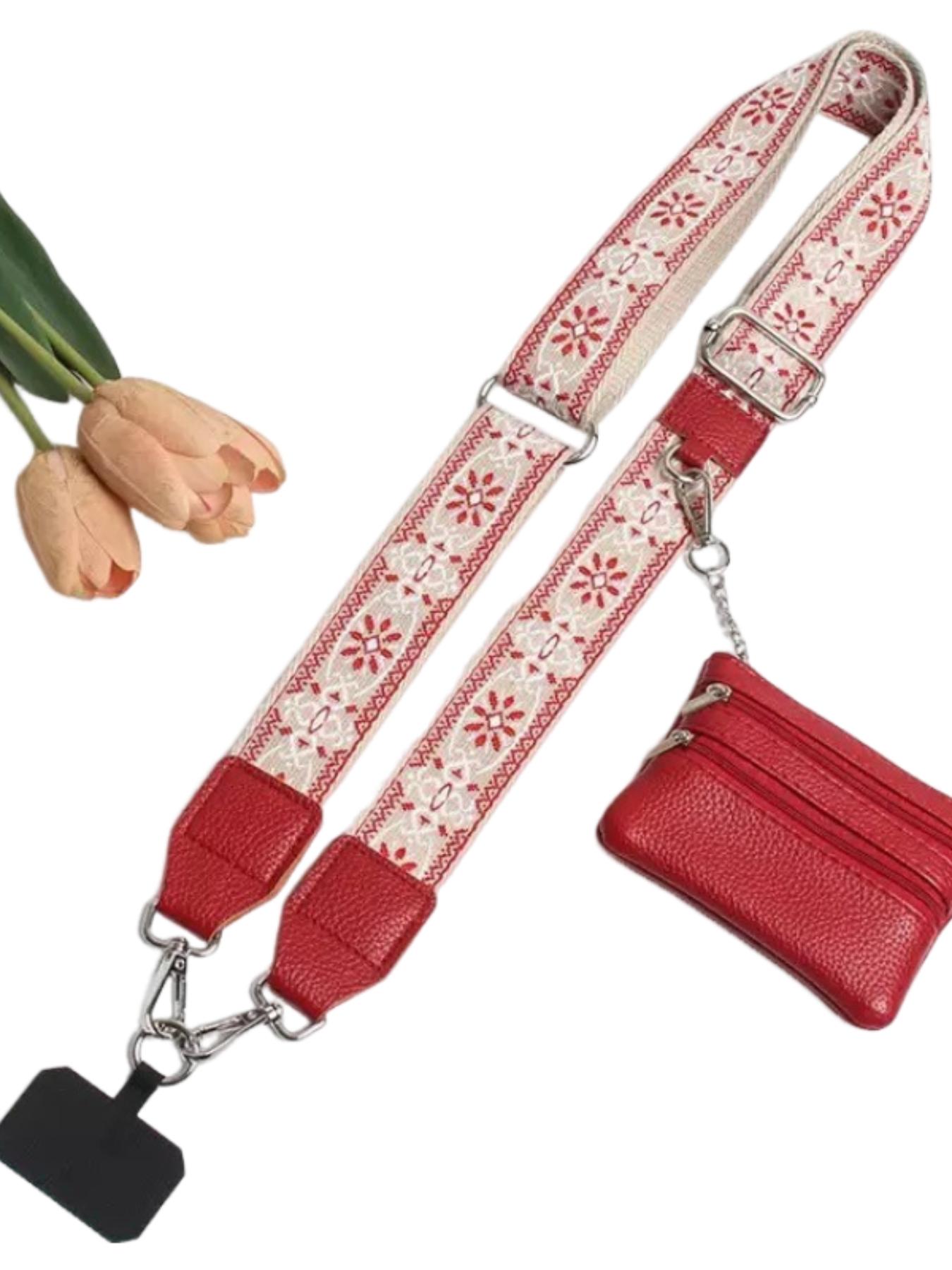 Retro ethnic pattern, adjustable, can be used as mobile phone straps, bag straps, crossbody model mobile phone straps with wallet, bag straps, zipper bags, crossbody straps with wallets, Mother's Day gifts, birthday gifts, Versatile Strap