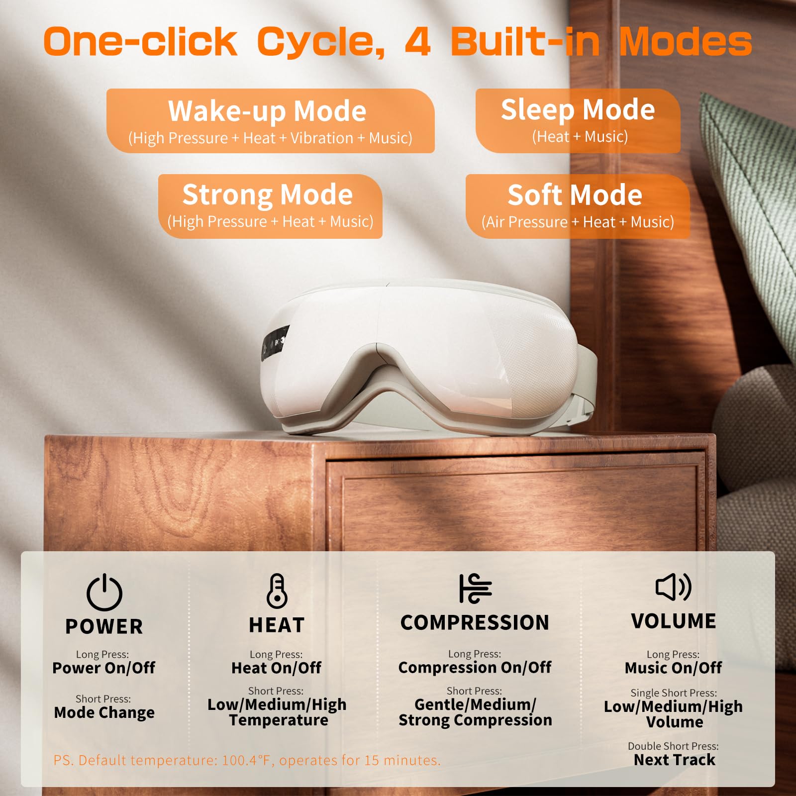 VITCOCO Eye Massager with Heat ,eye massager for sleep,Birthday Gifts Eye Mask for Women Mom Dad,Smart Sleep Mask for Relax