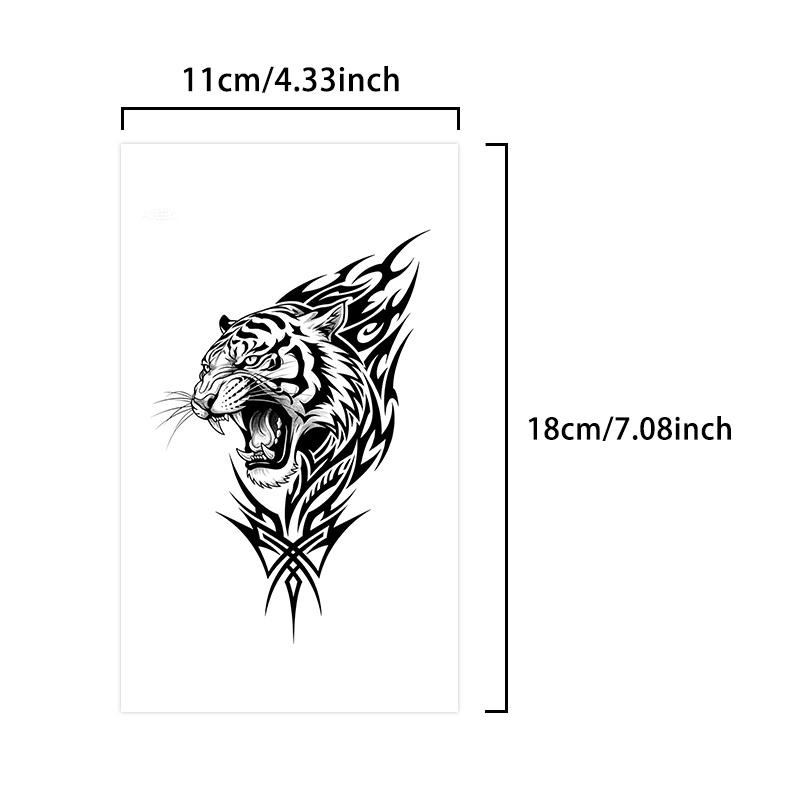 Large Tiger Temporary Tattoo Sticker, Waterproof Long-Lasting 7-15 Days, Semi-Permanent Herbal Tattoo, Non-Glare Fake Tattoo for Men and Women