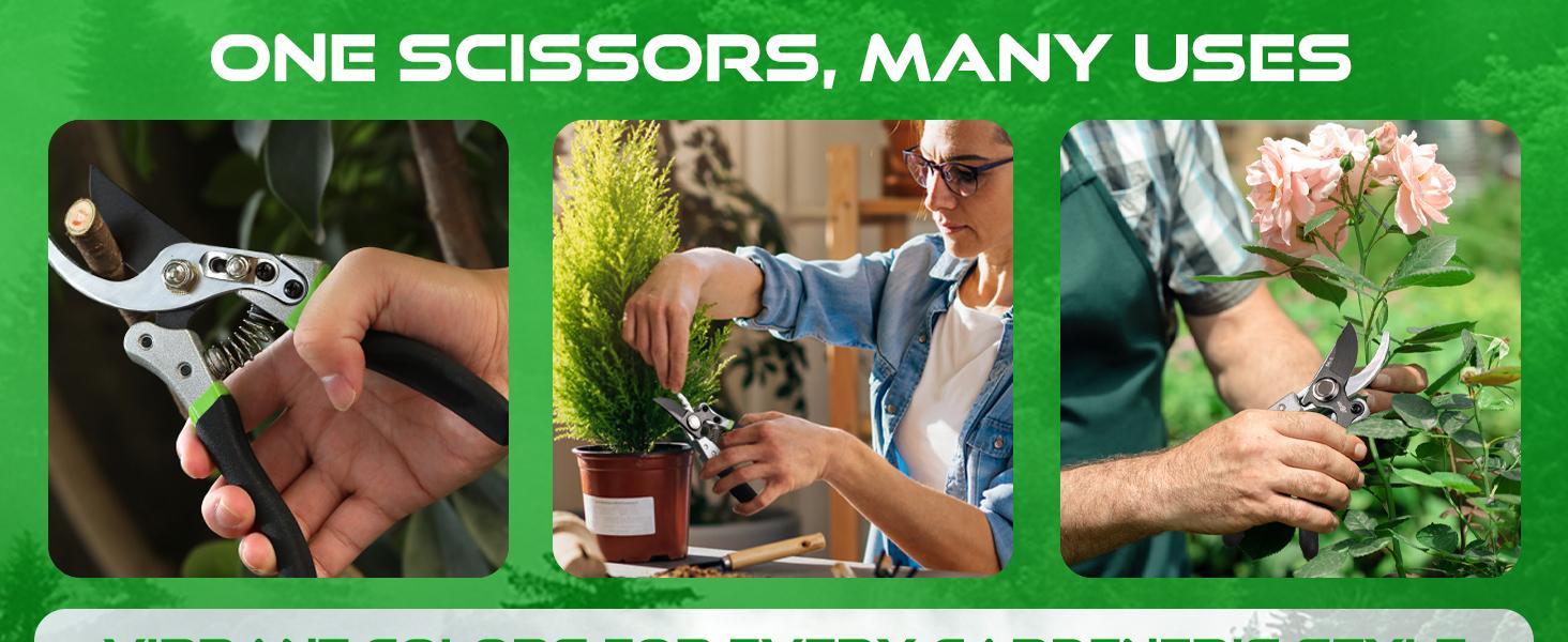 DECERK Pruning Shears for Garden  8.5" Professional Bypass Gardening Scissors & Clippers, Super Sharp SK5 Blade, Ergonomic Handle Heavy Duty Hand Held Pruners, Gardening Gift for Women Men with wood finish, 2025 springtok home Tool