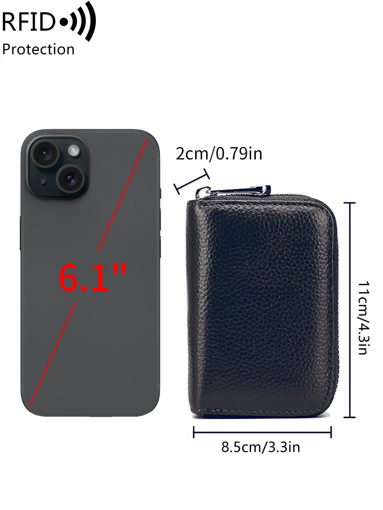 Men's Leather Wallet with RFID Blocking, Stylish Credit Card Holder, Secure and Fashionable Design, Ideal for All Seasons, Zipper Card Holder