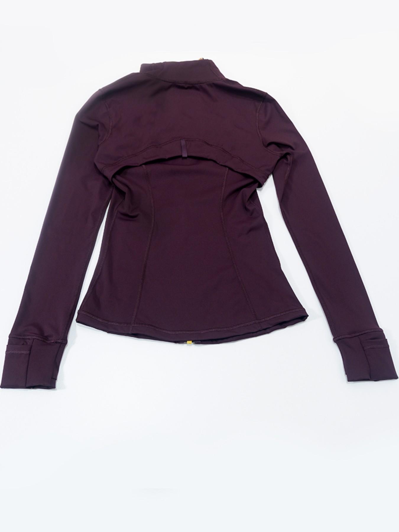 Women's running, sports, yoga wear, zip front jacket, gold zipper, stand collar, top, outerwear