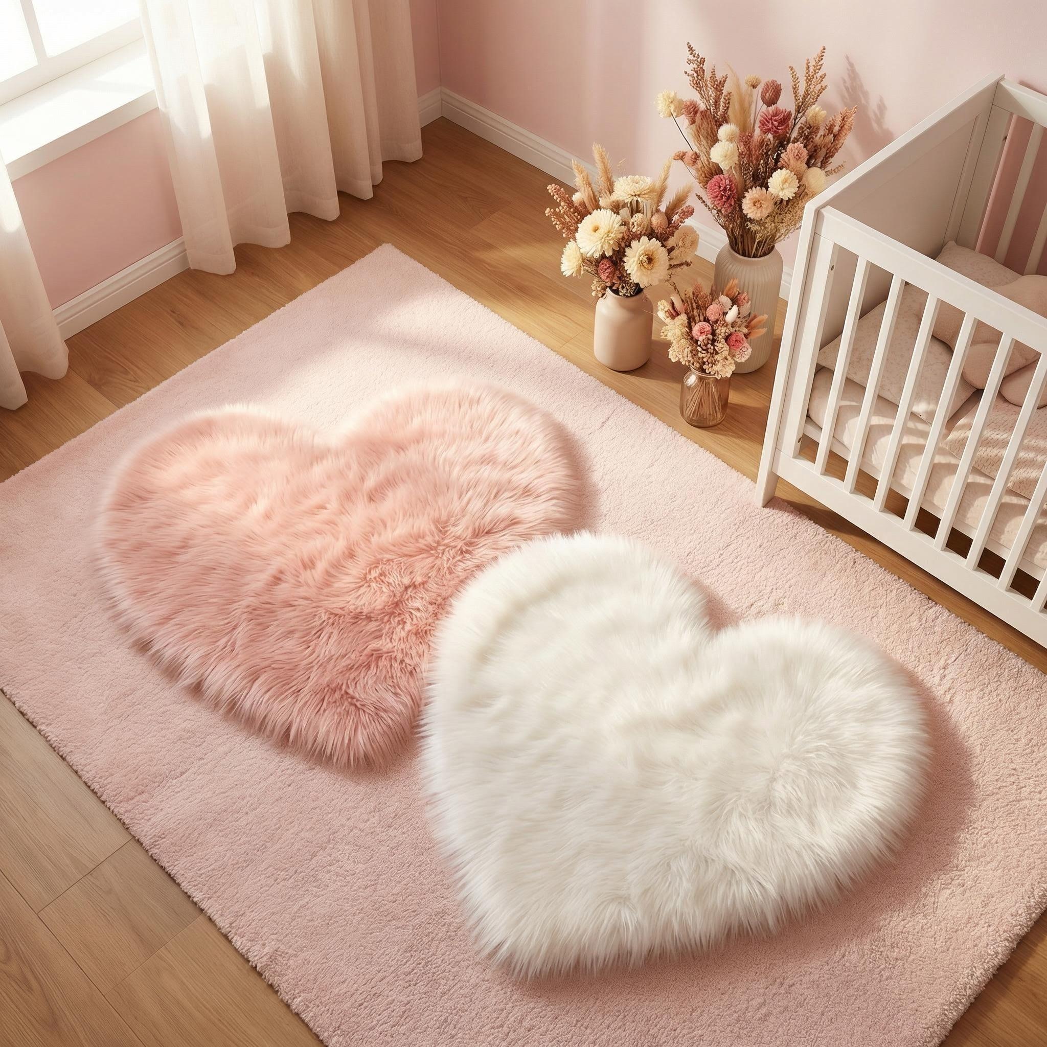 Heart-Shaped Plush Blanket, Cute Style Home Daily Photography Background, Suitable for Newborn Baby Photoshoots, Soft and Cozy