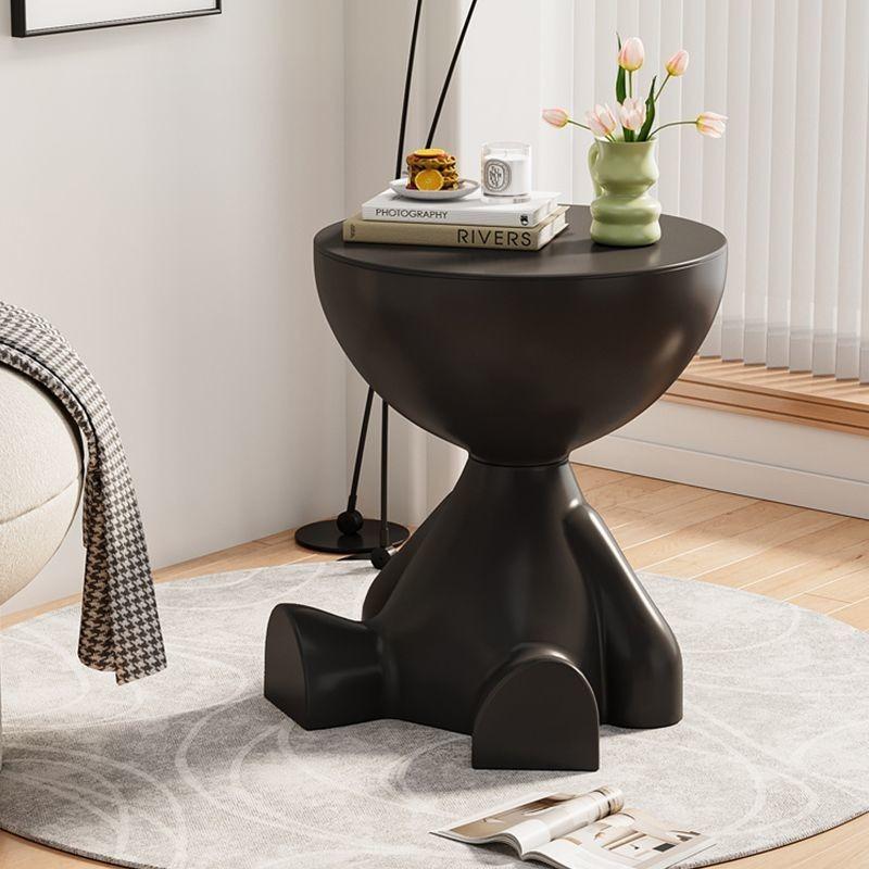 Creative cream style foldable small coffee table, cute small table, bedside table, flat head bear floor decoration, sofa edge table, ideal choice for holiday gifts and daily leisure, unique modern furniture