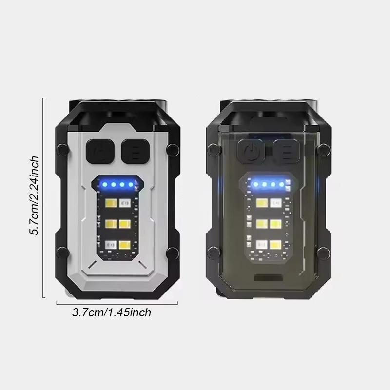 Mini Keychain USB Rechargeable LED Flashlight, Portable Magnetic Torch, Super Bright Camping Light, 8 Modes, Ideal for Camping, Running, Emergency, Hiking