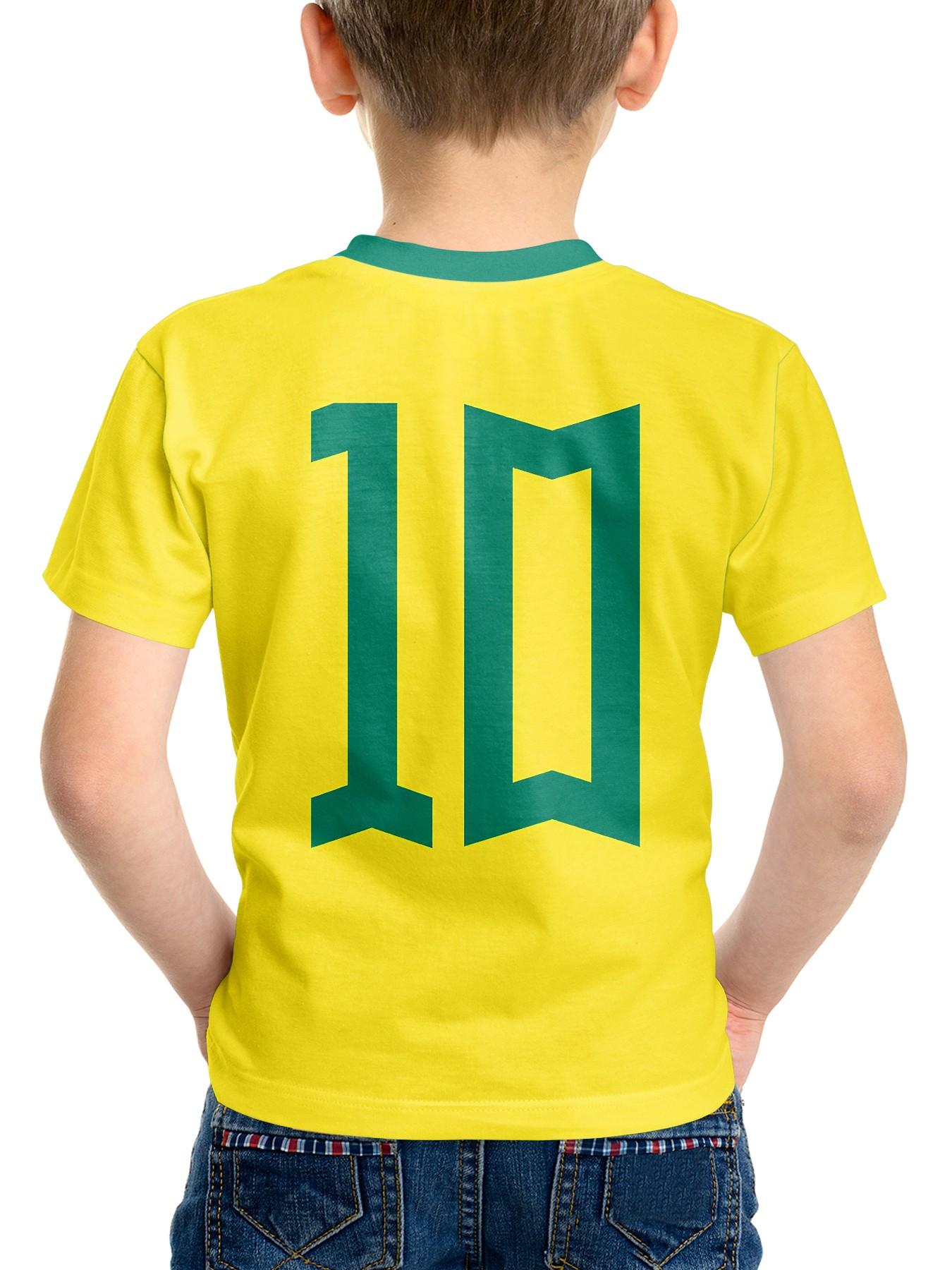 Player No. 10 Kids Football Jersey, Leopard Pattern Boys' Sports T-Shirt, Teenager Fan Short Sleeve Soccer Shirt