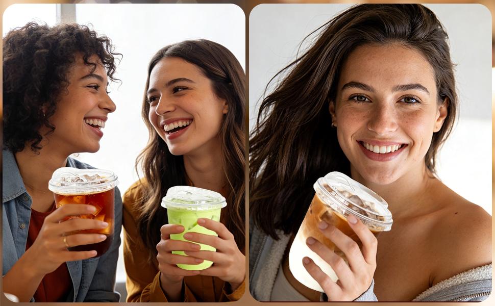60 Pack Clear Cups with Strawless Sip Lids,16 oz Disposable PET Crystal Iced with Lids,Round Bottom Cup for Iced Coffee Juice Smoothie Cold Beverage Coffee Shops and 60 Pack Clear Cups with Strawless Sip Lids,16 oz Disposable PET Crystal Iced with Lids,Round Bottom Cup for Iced Coffee Juice Smoothie Cold Beverage Coffee Shops and