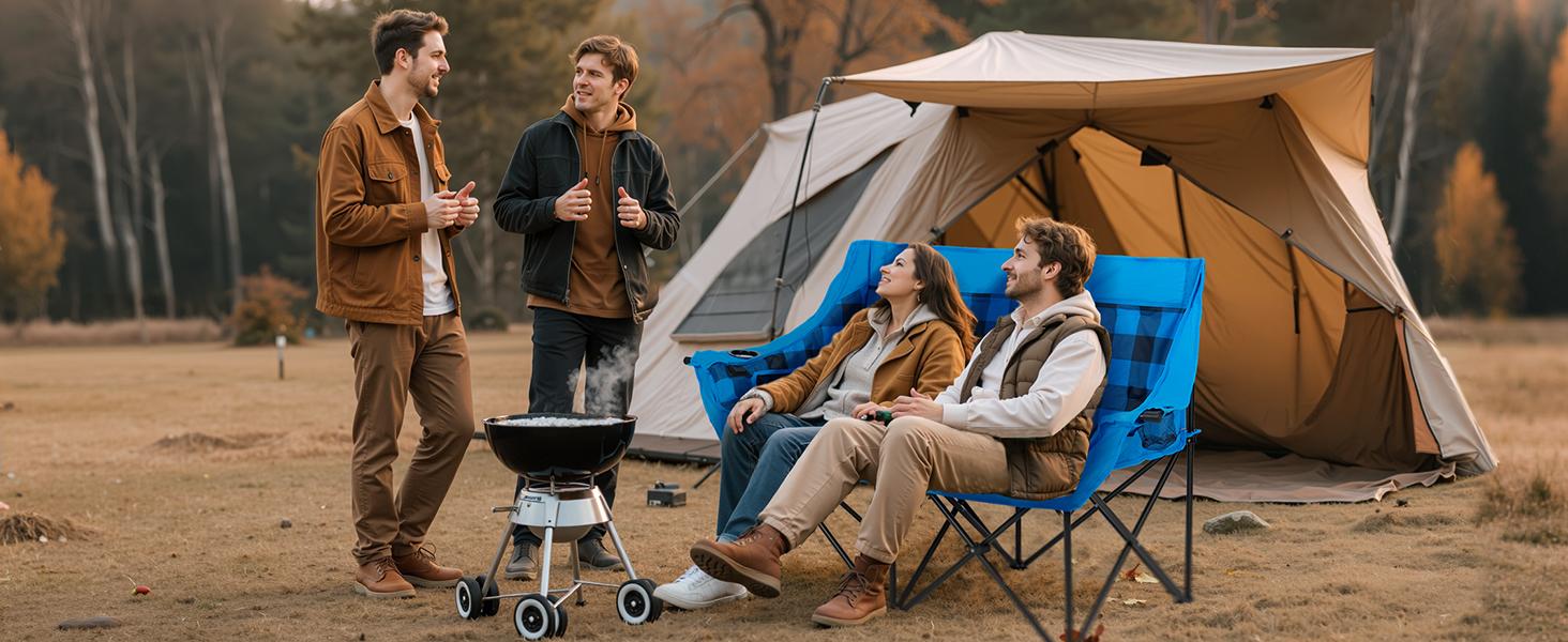 Lilypelle Oversized Heated Double Camping Chair Folding Camping Loveseat 2 Person Padded Camping Couch Heavy Duty Lawn Chairs for Outside Camping, Lounge Patio Lilypelle Oversized Heated Double Camping Chair Folding Camping Loveseat 2 Person Padded Camping Couch Heavy Duty Lawn Chairs for Outside Camping, Lounge Patio