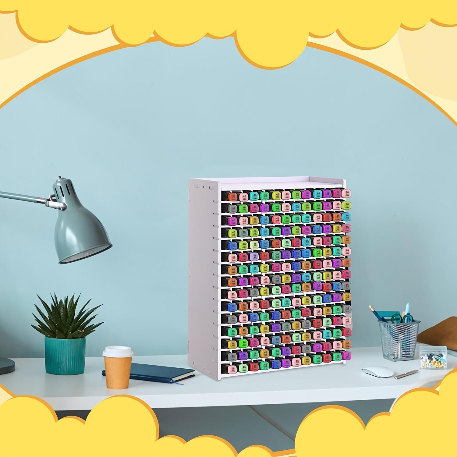 Art Pencil Shelf, 72/120/180/240 Removable Divider Design - Suitable for Tabletops, School Supplies, and Halloween or Christmas Graffiti Pens and Card Organizers, Art Supply Organizers