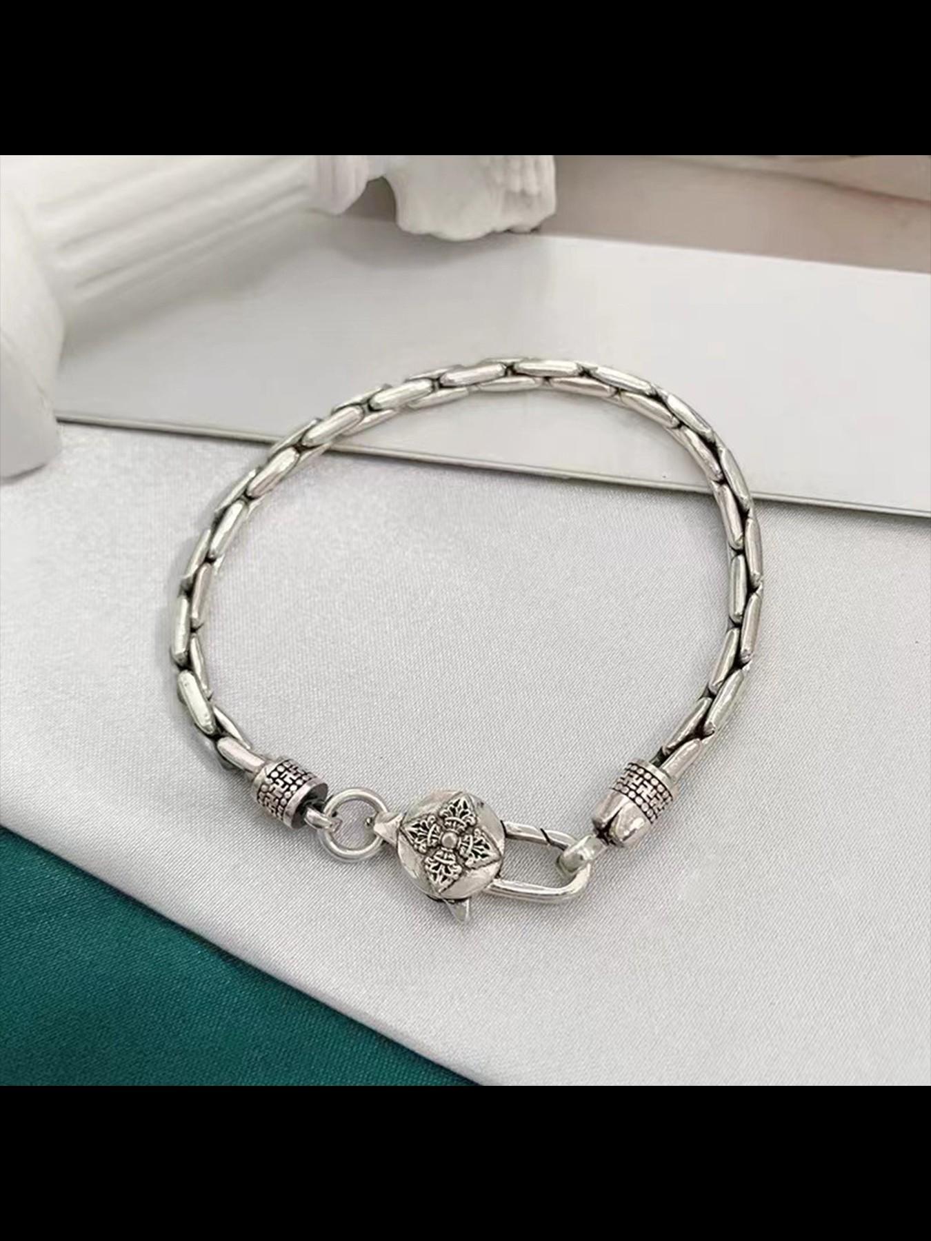 New Men's Hand Chain Six-Character Mantra Jambhala Rope Bracelet, Ancient Trendy Ethnic Style, Handmade Fashion Art Jewelry