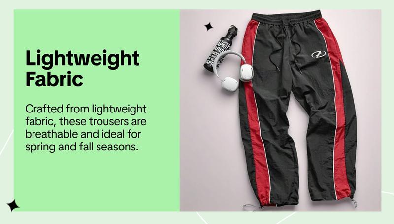 Men's Casual Sports Pants, Loose Fit, Elastic Cuff, Fashion Print, Lightweight Fabric, Perfect for Daily Wear, Sports Bottoms