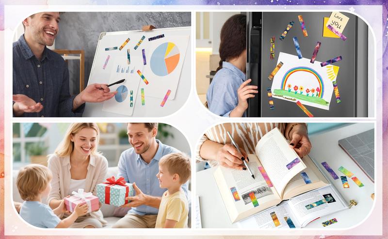[Magnetic Bookmarks] 96pcs Colorful Page Clips & Marks for Men & Women | Paper Clip Book Markers for Students, Teachers, Reading, School, Library, Office Accessories | Durable Cardboard& Attractive Design | Bookmarks Gifts for Book Lovers