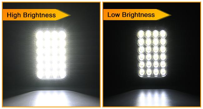 Nilight 5” X 3” Rectangular Trailer Tail Light 4 PCS White Red 24LED Brake Turn Signal Reverse Lights w/Flush Mount Grommets Plugs IP67 Waterproof for 12V Truck ATV UTV Trailer Bus RV Camper