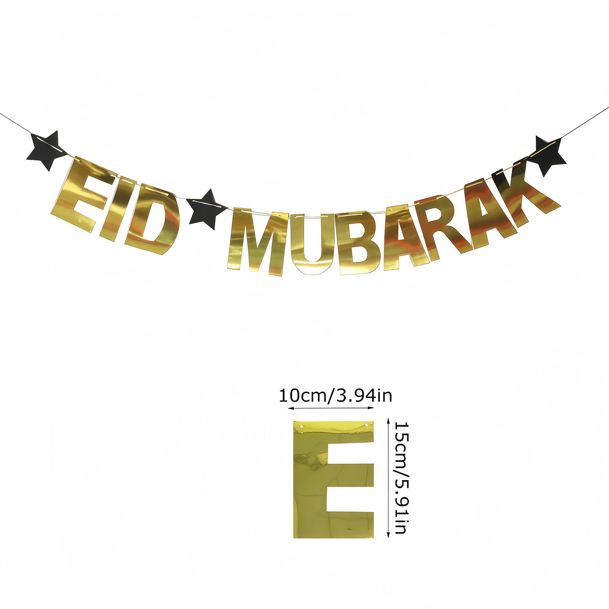 2sets Eid Mubarak Paper Banner Garland 2026 Ramadan Moon Star Hanging flag Home Ornaments Party Decoration Party Decorations Banners