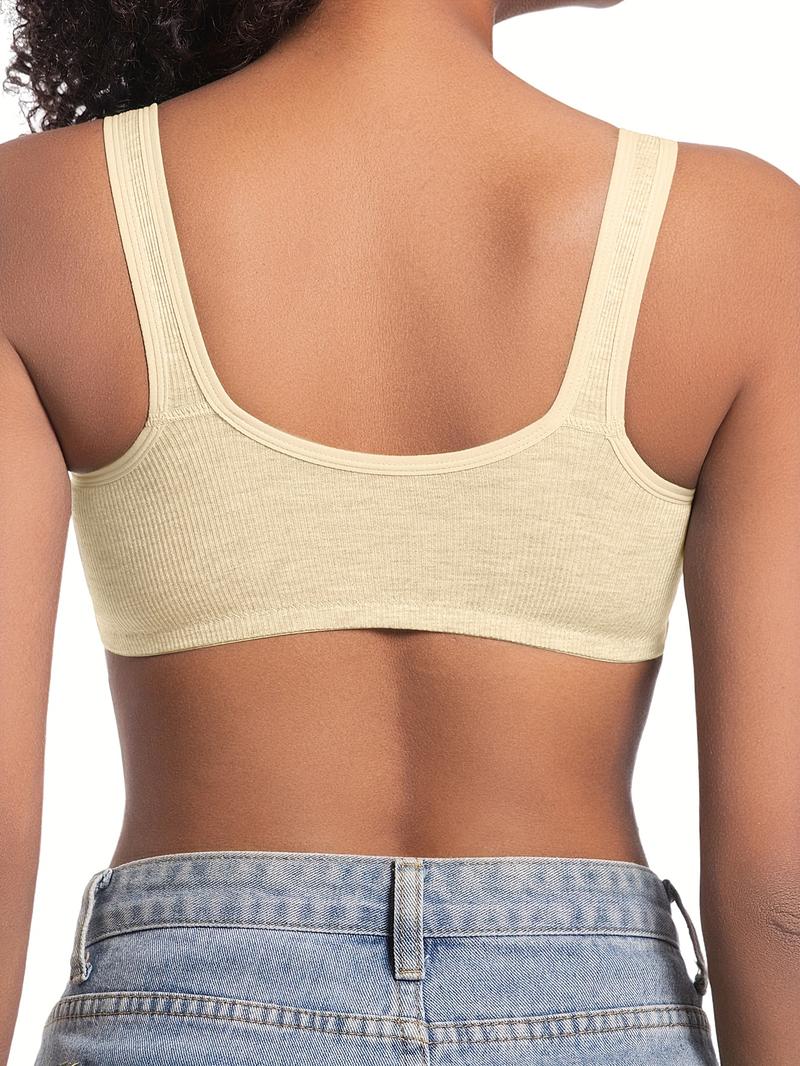 J 2/3/4PCS/ EssElegance Adjustable Front Closure Push-Up Bra Wire-Free Cross-Back, Seamless & Side Support for Daily Wear, Spring-Summer ComfoMrt Breathable Everyday Breathable Everyday Womenswear Bridal Rider Basic Minimalist ModestSkip intense workouts