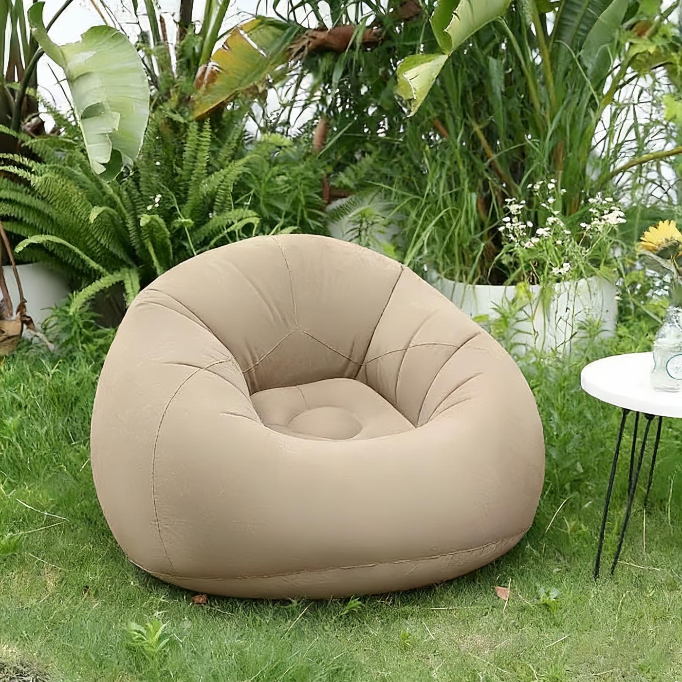 Plush Single Person Inflatable Sofa, Foldable Lazy Sofa, Bean Bag Shape, Ball Shape, Comfortable and Portable, Ideal for Home Use