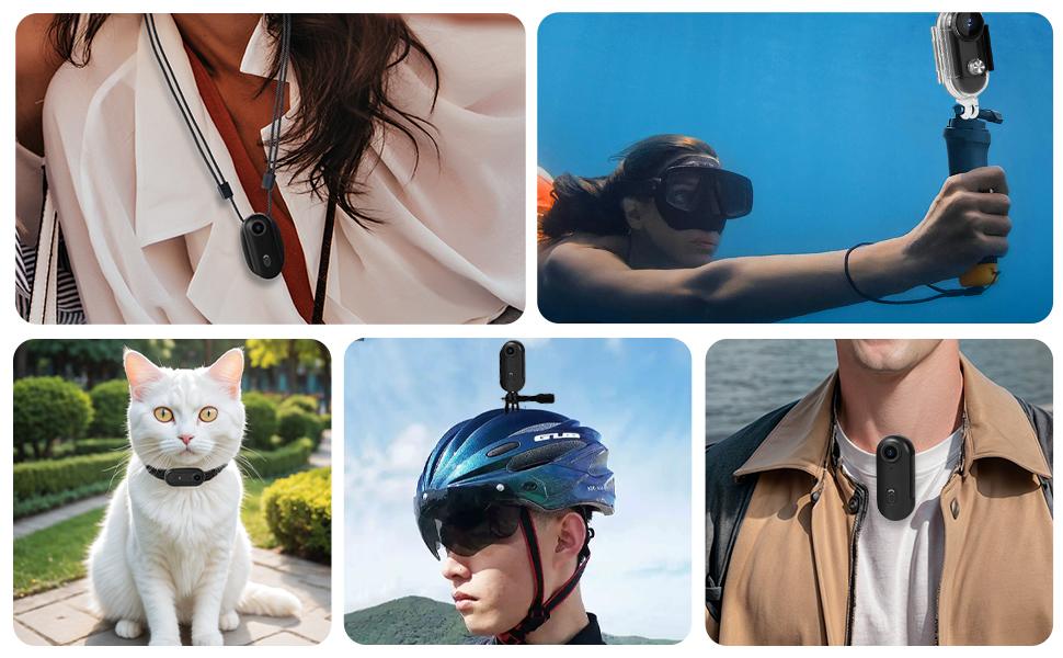 NUISK Mini Action Camera with 360° Rotatable Clip Magnetic Clip 90 Minutes Recording 30M Waterproof 5V/2A Type-C Charging UHD Pro Sports Camera for Adventure and Capture ,Ideal Gift for Girls, Boys Teenagers, TikTokShopSpringGlowUp