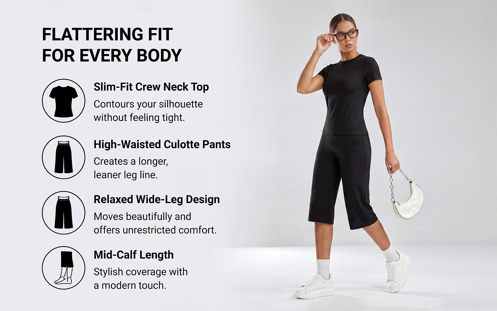 Women's Two-Piece Sporty Activewear Workout Set, Round Neck Short Sleeve T-Shirt and Wide Leg Shorts, Summer Casual Wear, Multiple Colors, Gym Friendly