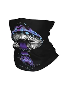 BIIHUDU Whimsical Zigzag Mushroom Headband Collar Cycling Tube Headscarf Neck Strap All Season Unisex elastane Knitted Brand BIIHUDU Boho Style Scarf