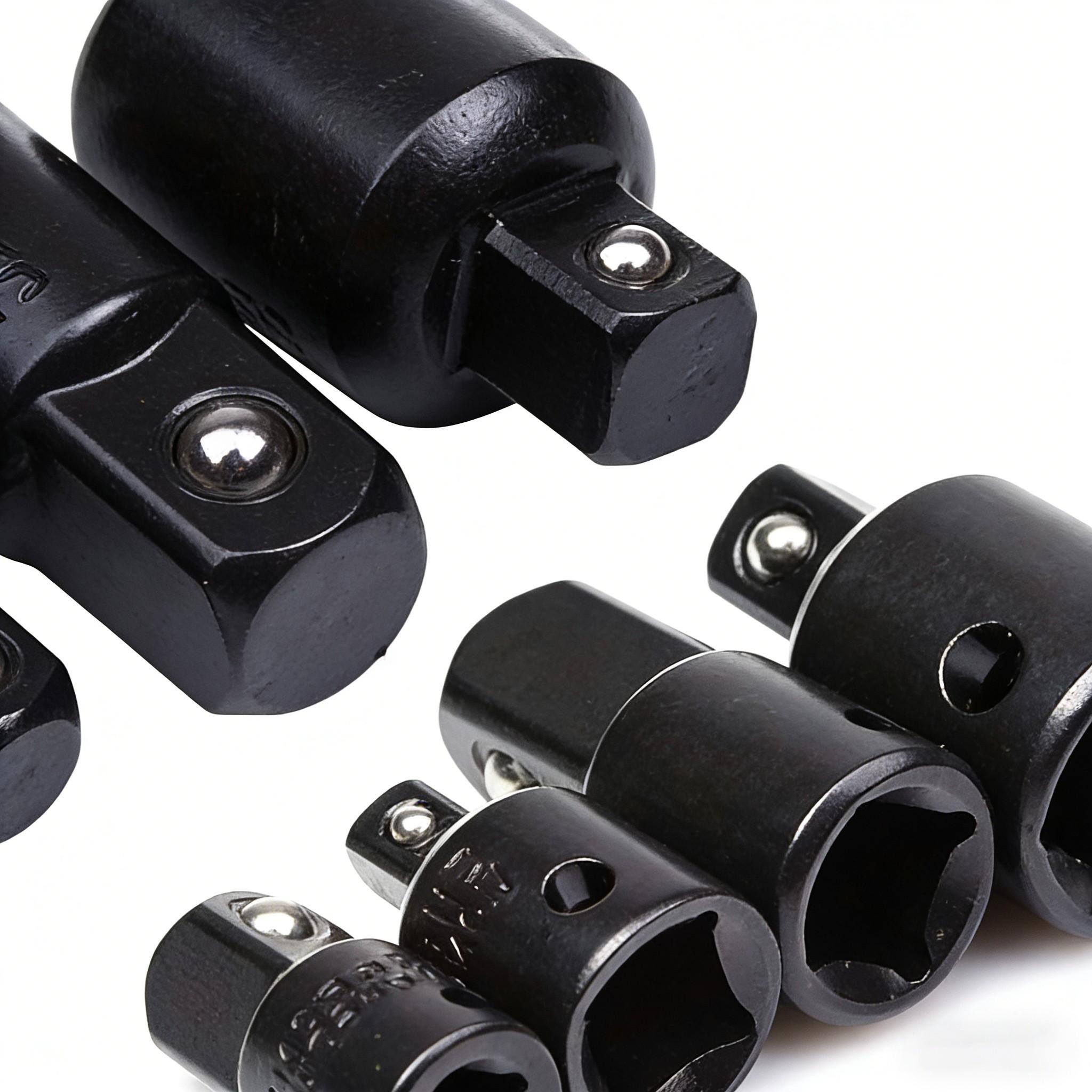 4pcs Ratchet Wrench Set with Socket Adapter, 1/4", 3/8", 1/2" Drive Converter, Air Impact & Craftsman Tools, Spanner Keys, Reducer