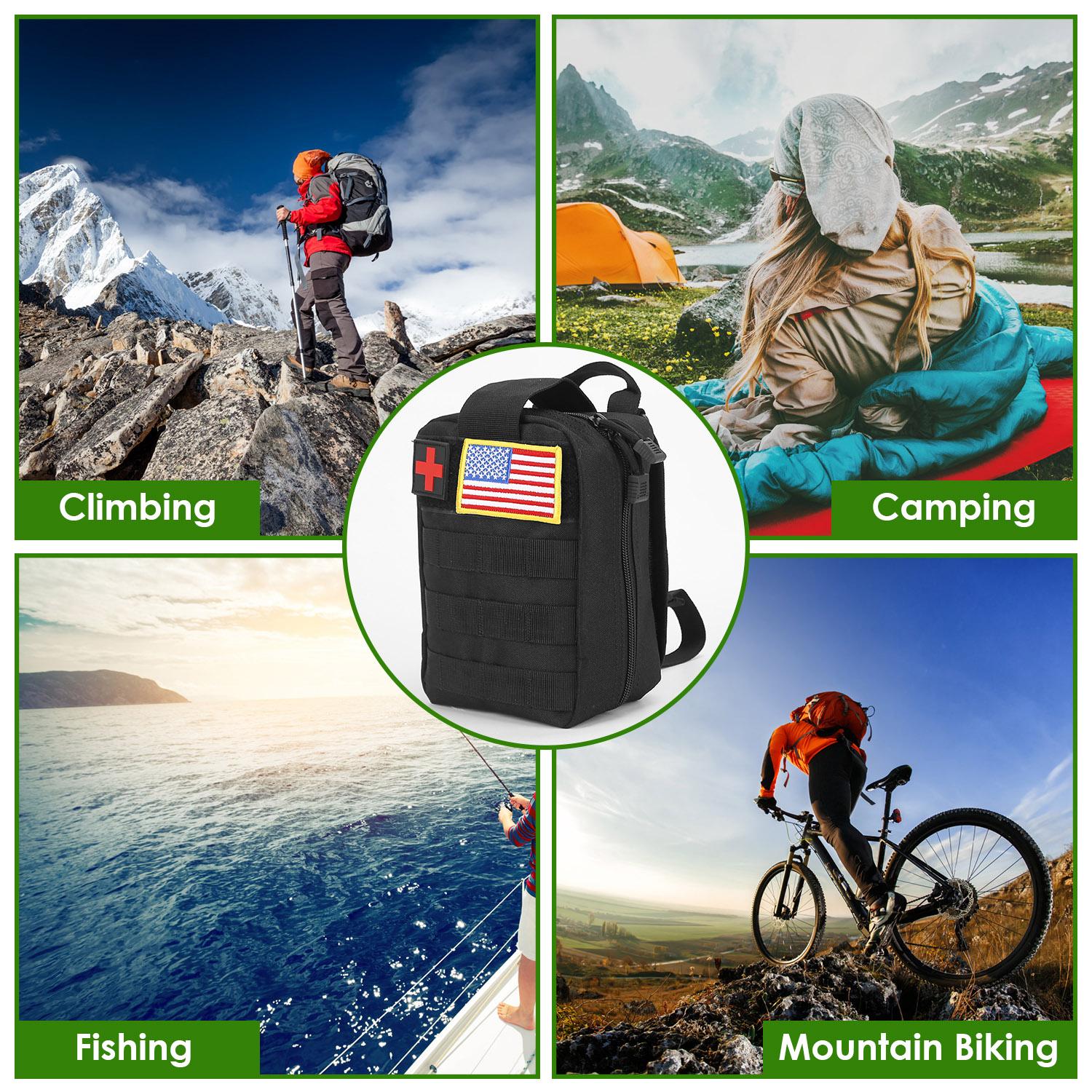 47Pcs Emergency Survival Kit Survival EDC Gear Equipment Tool First Aid Supplies Kit Tools with Pouch for Hiking Hunting Disaster Camping Adventure,summervibes summerwins