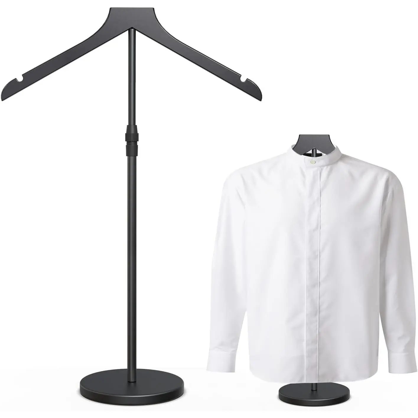 Mannequin Torso, 18-34 Inch Adjustable Shirt Display Stand, Black | Stable Portable Dress Form, Garment Display for T-Shirts, Jackets & Coats, Ideal for Shop & Vendor Use