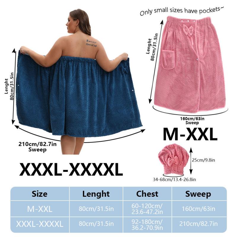 3-piece Set Extra-Large Bath Skirt + Princess Shower Cap,  Sizes 80*210Cm350Gsm, Thickened Bath Skirt, Ideal For Home Use, Adjustable With Suitable For M-XXXXL, Travel, Sauna, And Spa, Dimensions 31.49*82.67In
