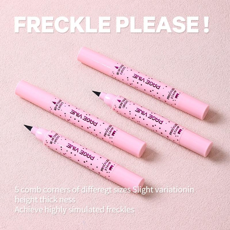 PAGE VINE Natural Freckle Pen Double Head Eyeliner Long Lasting Easy Coloring Makeup Freckle Eyeliner