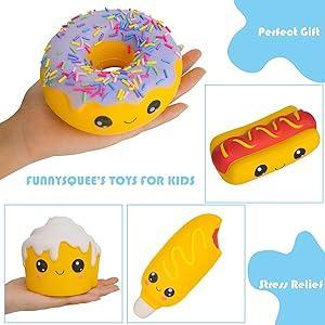 Rainbow Donut Squishys Toy, Slow Rising, Stress Relief, Fun, and Cute Plaything Perfect for Birthday Gift and Decoration