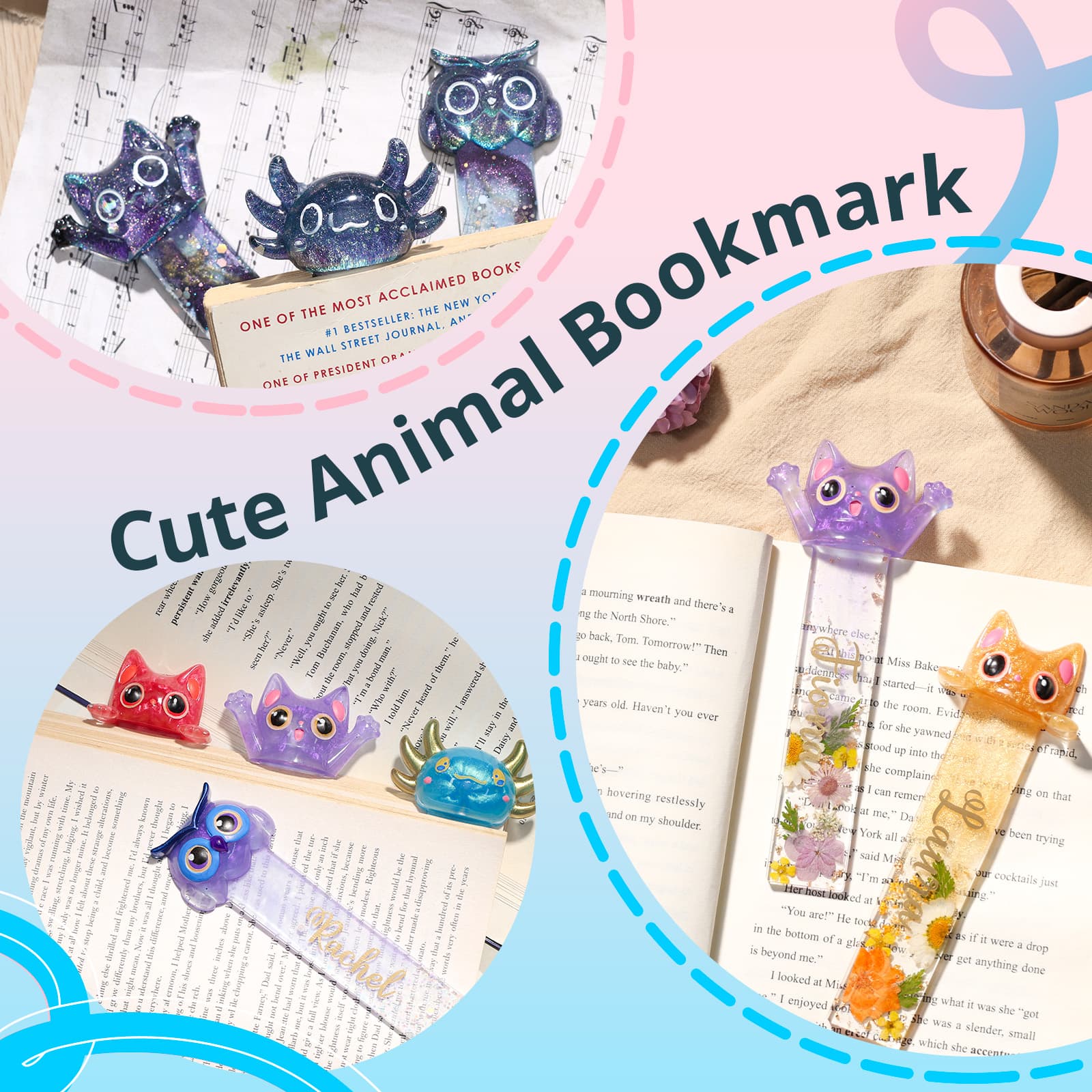 Bookmark Resin Molds Silicone, Cute 3D Animal Bookmark Silicone Molds for Epoxy Resina with Paperclip Pattern 3mm Thin,Small Bookmarks Molds for UV Resin Crafts,Gifts for Book Lovers - LET’S Resin Bookmark Resin Molds Silicone, Cute 3D Animal Bookmark Silicone Molds for Epoxy Resina with Paperclip Pattern 3mm Thin,Small Bookmarks Molds for UV Resin Crafts,Gifts for Book Lovers - LET’S Resin