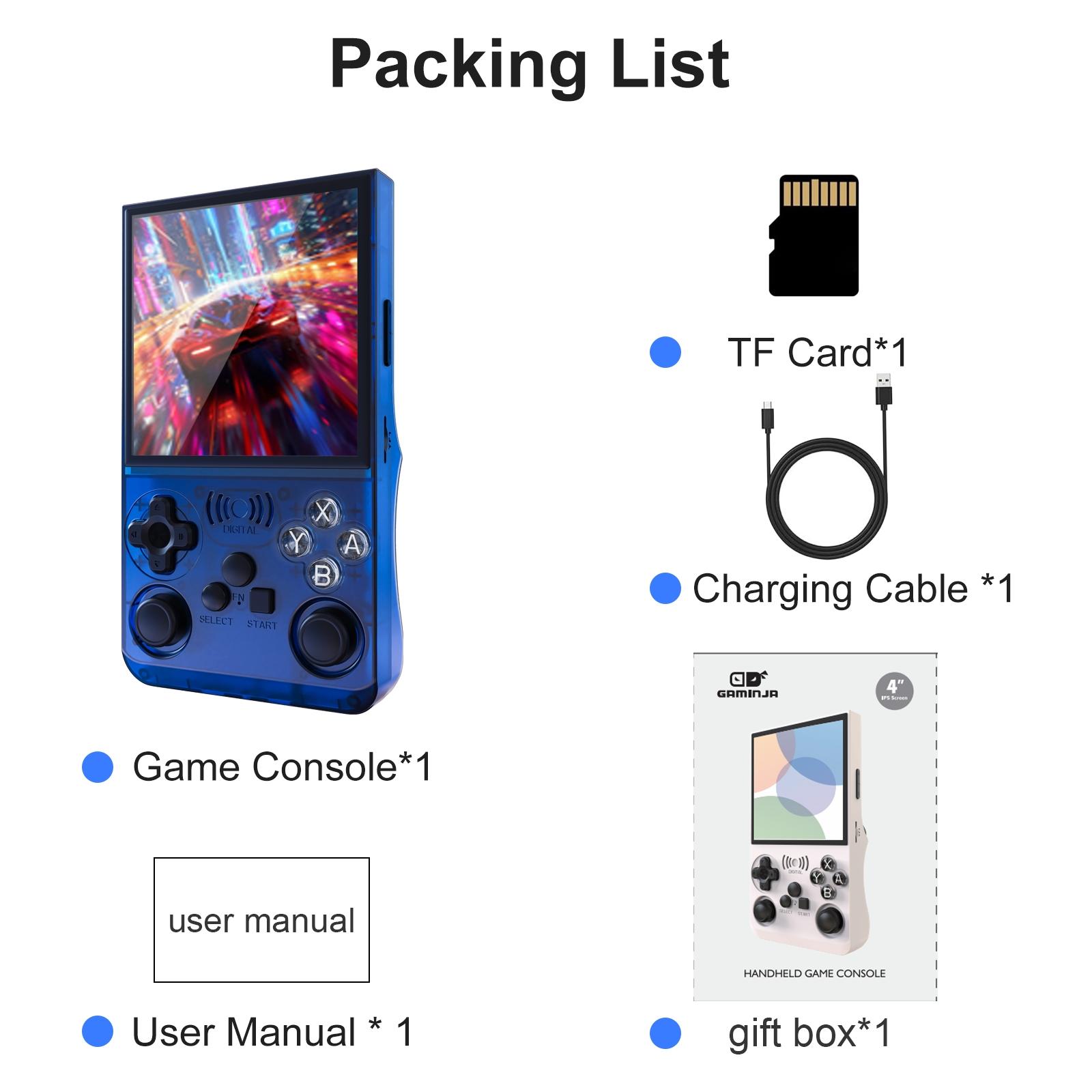 GAMINJA Upgraded ANS13 Open-Source Handheld Game Console, Portable Design with over 15,000 Games, Perfect Gift for Retro Gaming Enthusiasts, Rechargeable Portable Console