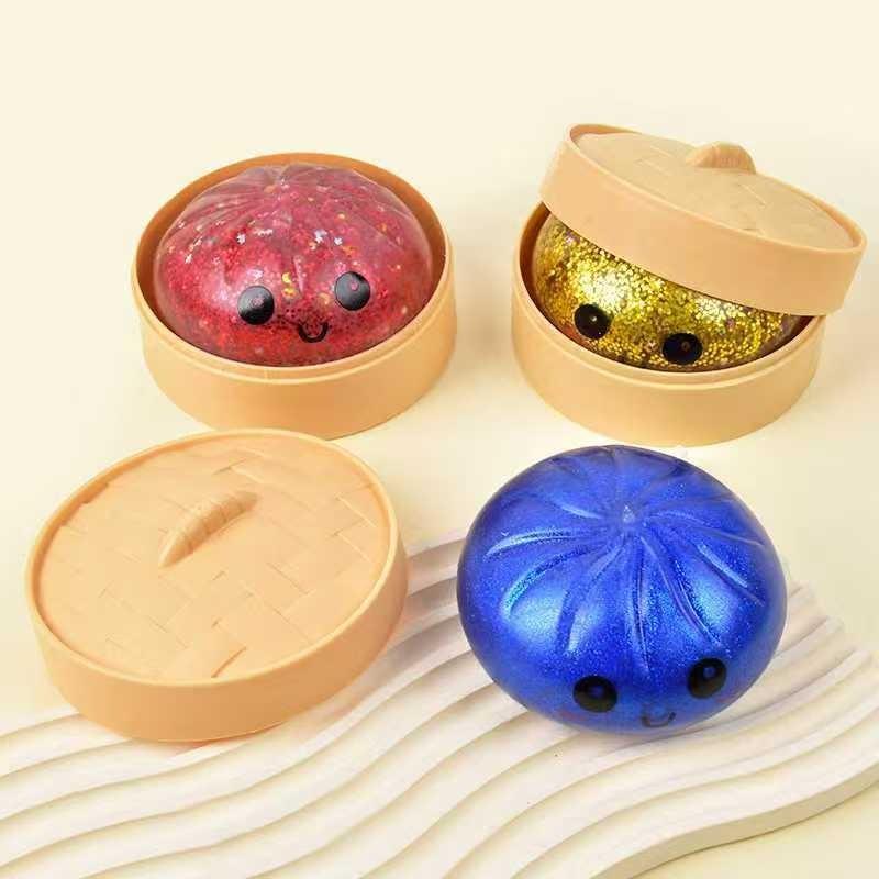 Stress Relief Toy Colorful Dumpling Decompression Ball, Sensory Stress Relief Toy, Squeezeable Doughball, Hand Pressure Reliever, Stress Relief Gadgets