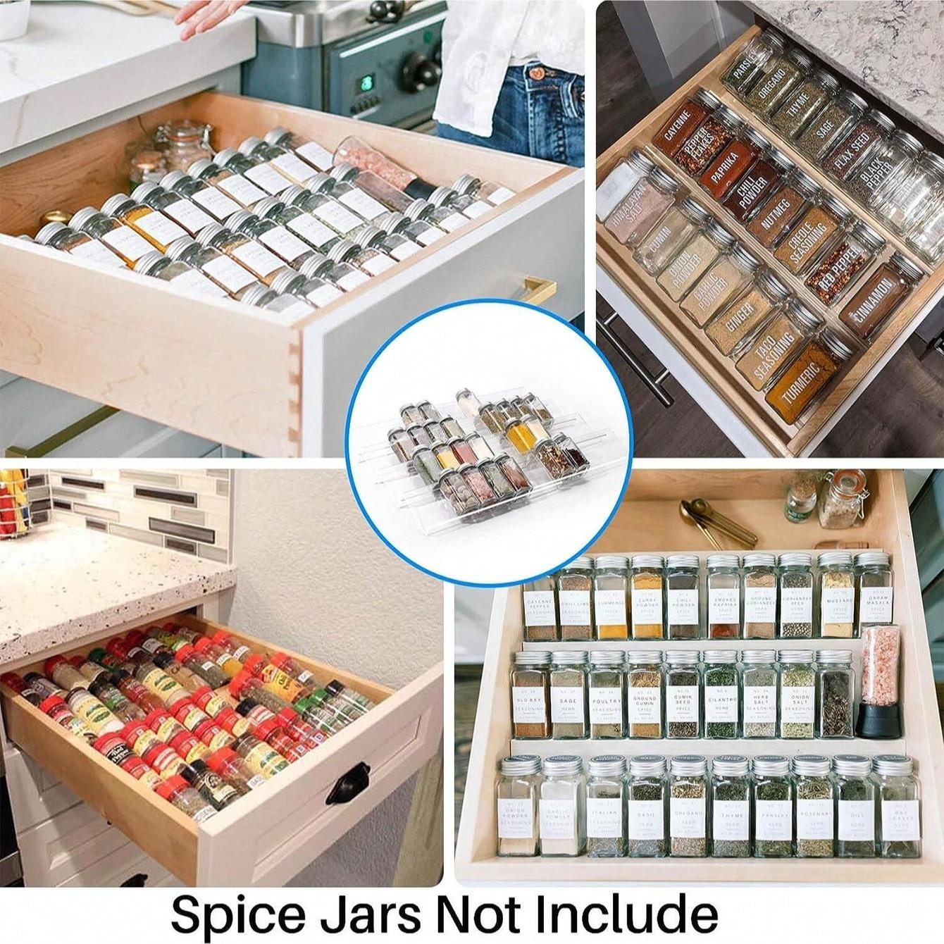 Four-Layer Acrylic Kitchen Spice and Condiment Storage Rack, Drawer Organizer and Holder, Women's Makeup Cabinet and Drawers Stand