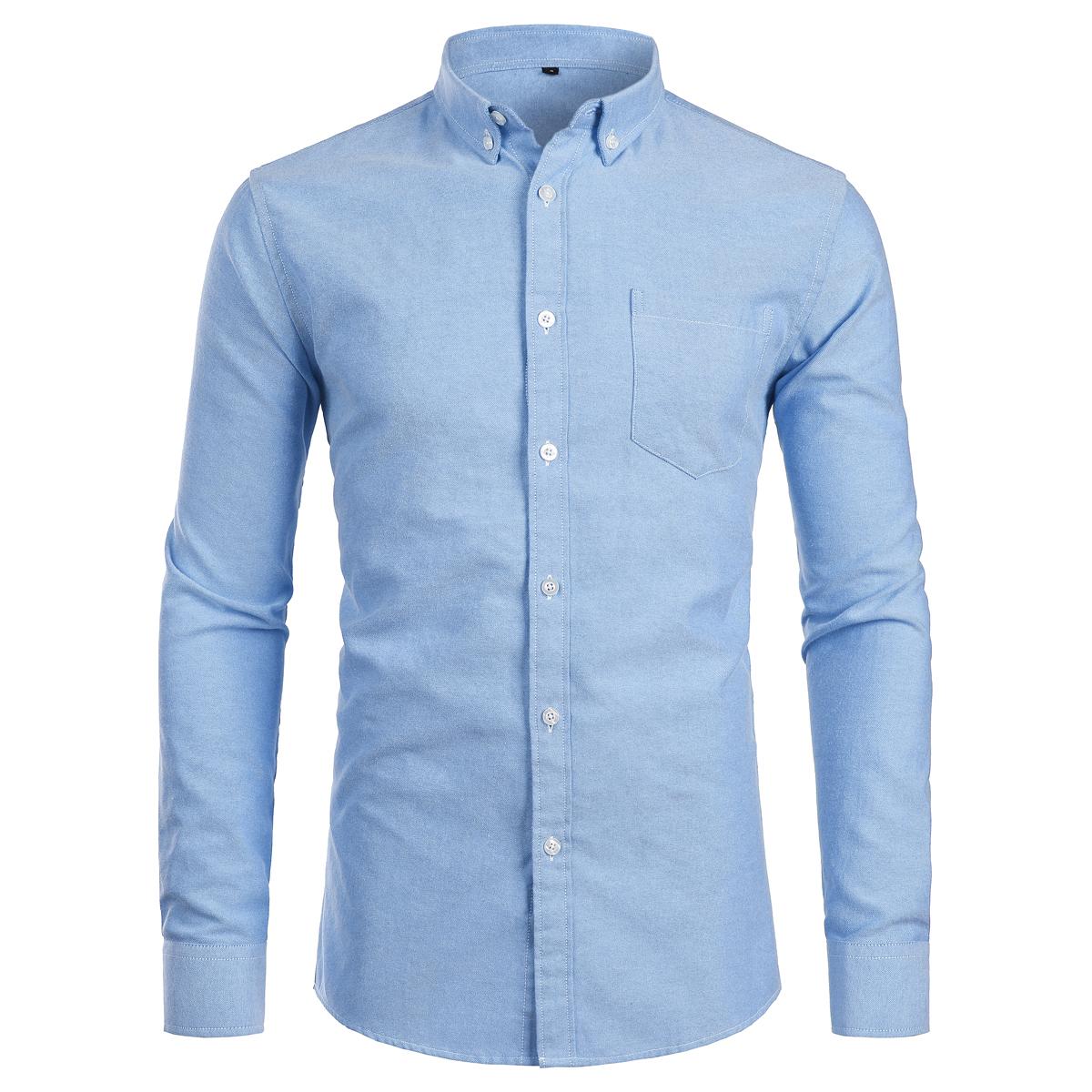 ZEROYAA Men's Hipster Casual Slim Fit Long Sleeve Button Down Oxford Shirts with Chest Pocket