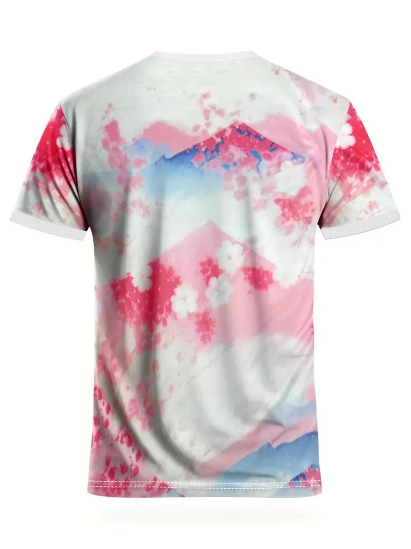 Men's short-sleeved Japanese cherry blossom football jersey with