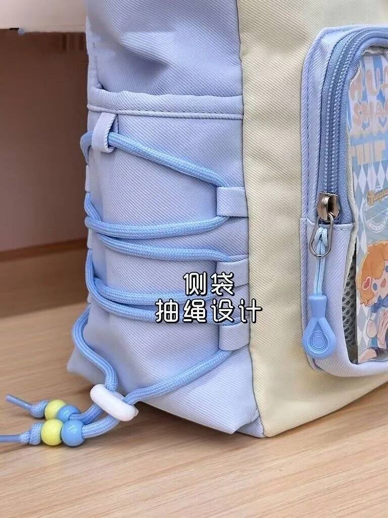 New Nylon/Polyester Ita Bag for Lolita Girls - Transparent Large-Capacity Shoulder Tote, Crossbody, DIY Display Casual Handbag