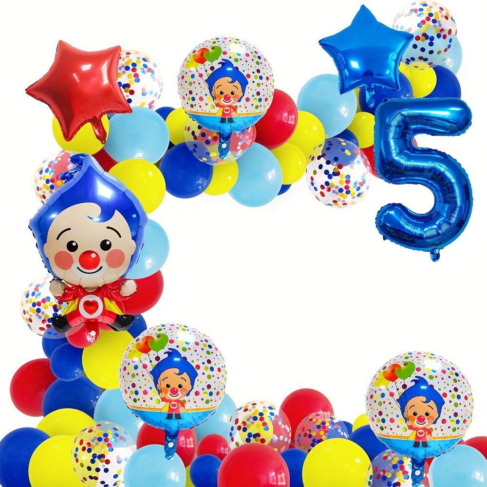 1set Clown Foil Balloons Blue Red Latex Balloon Blue Numbers 1-9 Children Baby Shower Birthday Party Decorations Kids Toys