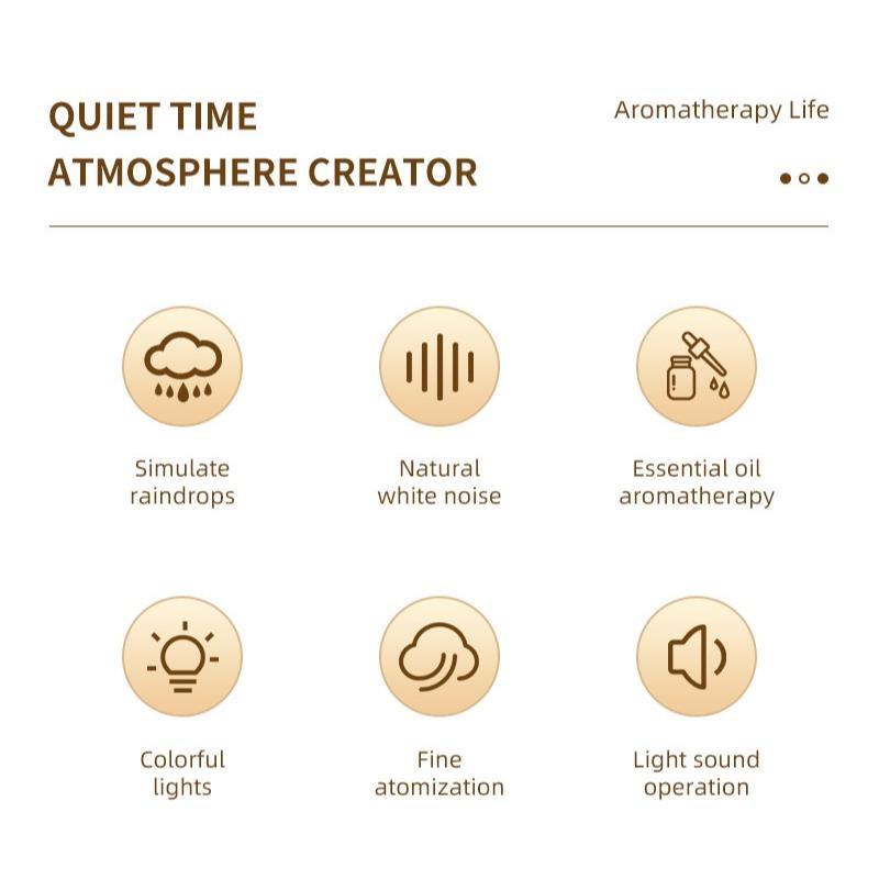 Raindrop Aroma Humidifier Diffuser with Cool Mist & Rainfall Ambience 8 Color-Changing Night Light USB-Powered Silent Mist Sprayer for Home & Work Raindrop Aroma Humidifier Diffuser with Cool Mist & Rainfall Ambience 8 Color-Changing Night Light USB-Powered Silent Mist Sprayer for Home & Work