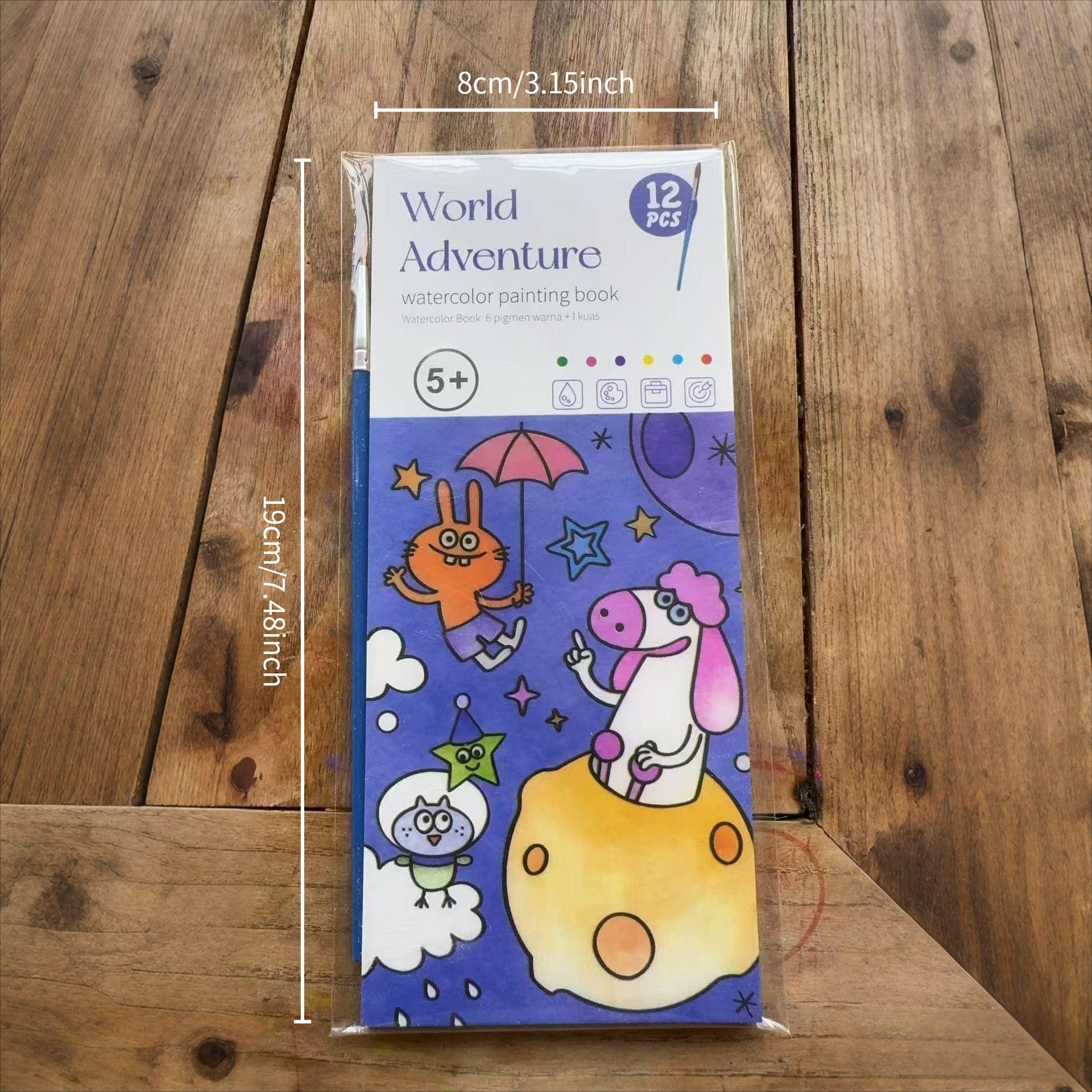 Watercolor Coloring Notebook, Kindergarten Baby Doodle Drawing Book, Fill-In-The-Blank Storybook, Paper Material