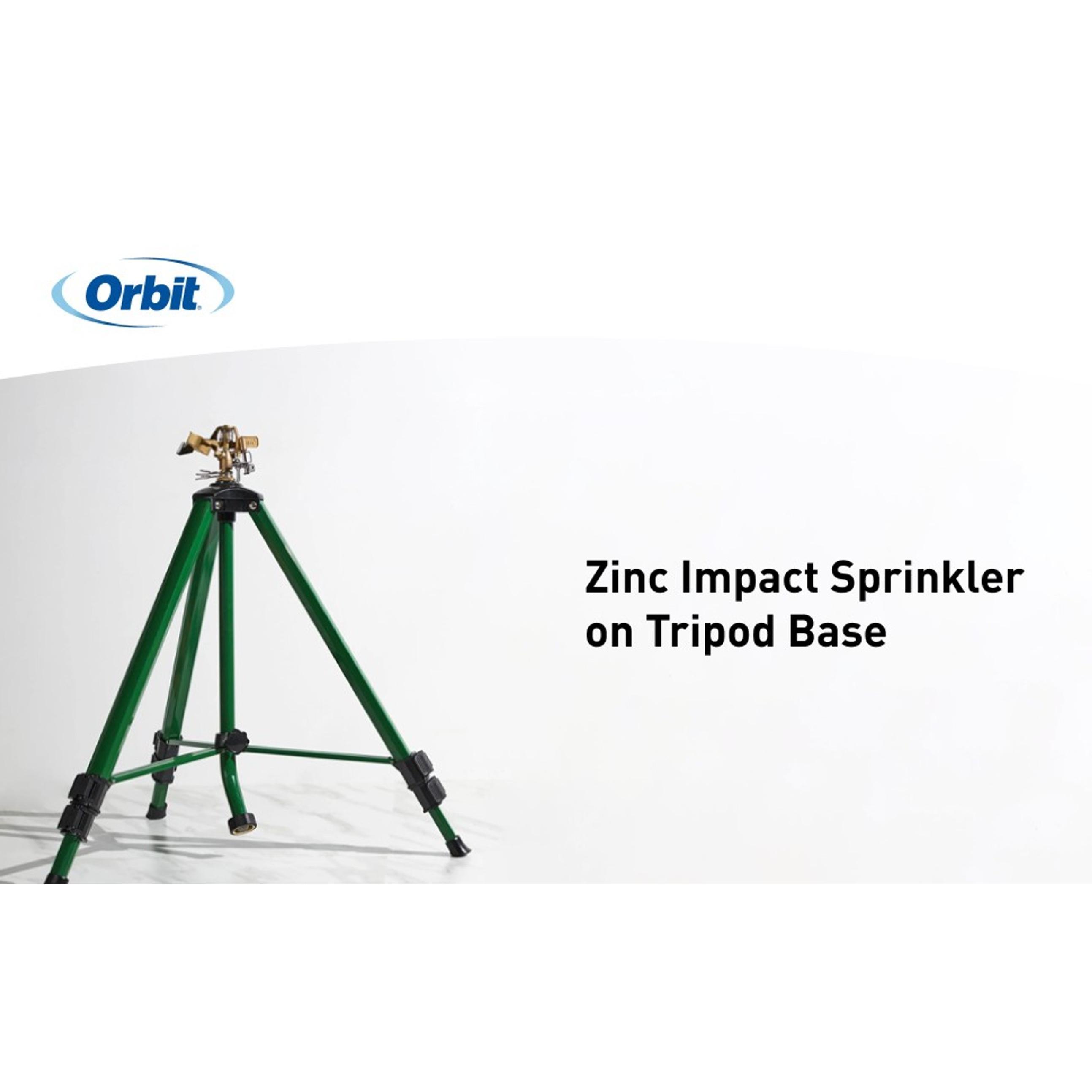 Tripod Lawn Zinc Impact Sprinkler - 360 Degree Rotating Yard Sprinkler with Adjustable Height - Heavy-Duty Zinc - High-Pressure Nozzle - for Large Lawn Coverage - 56667 Tripod Lawn Zinc Impact Sprinkler - 360 Degree Rotating Yard Sprinkler with Adjustable Height - Heavy-Duty Zinc - High-Pressure Nozzle - for Large Lawn Coverage - 56667