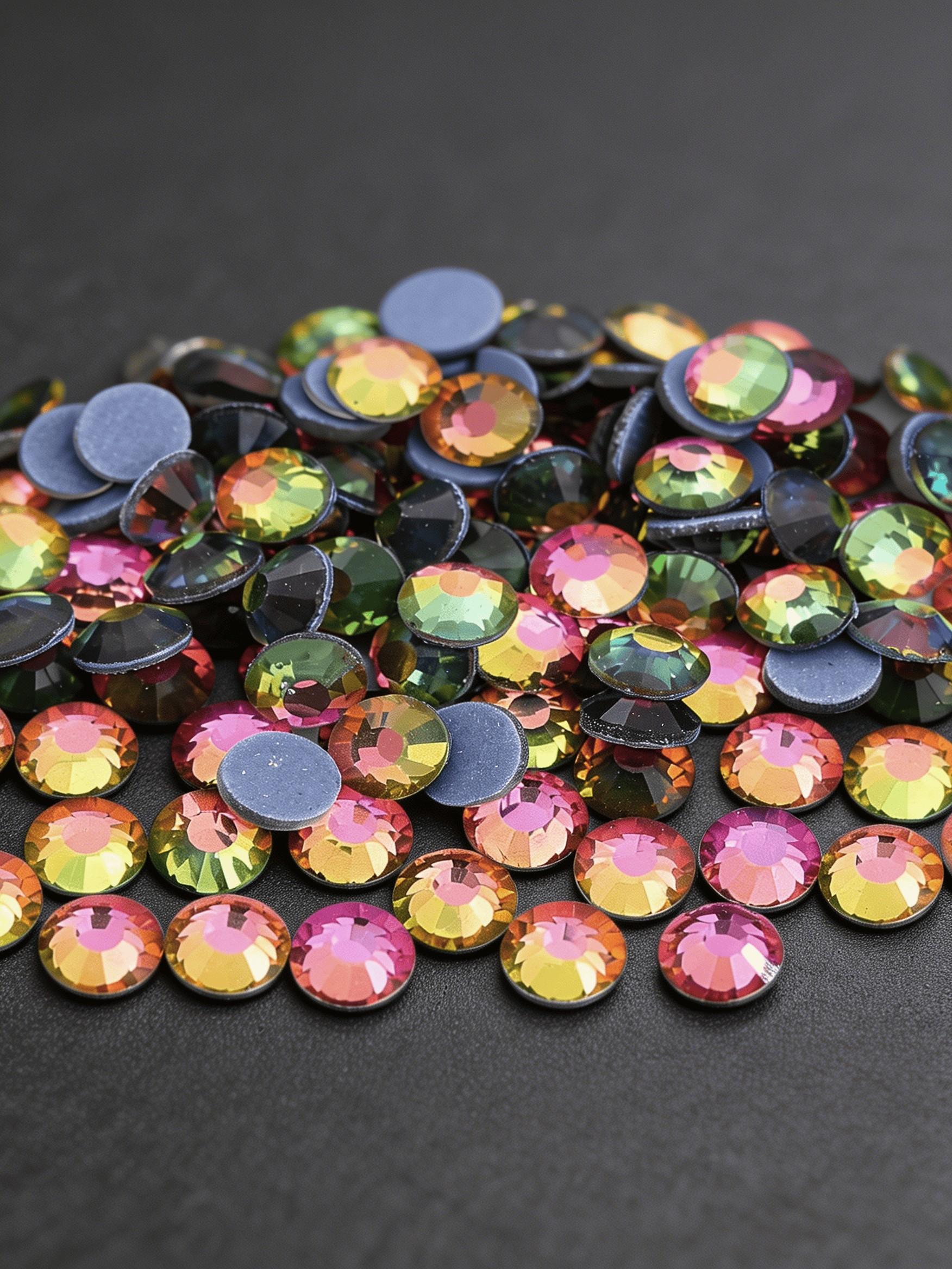 2880pcs Multicolor Heat Press Glass Rhinestones, Sparkling Drill Decorations, Ideal for Trendy Model Customization, Design Enthusiasts