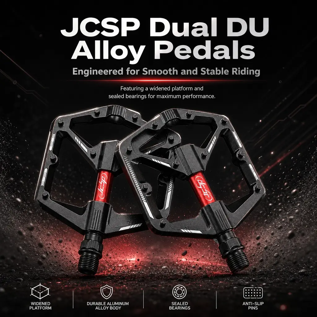 Dual Du Bicycle Flat Pedal, Sporty Design, High-Quality Aluminum Alloy, Wide Non-Slip Surface, Ideal for Mountain Biking