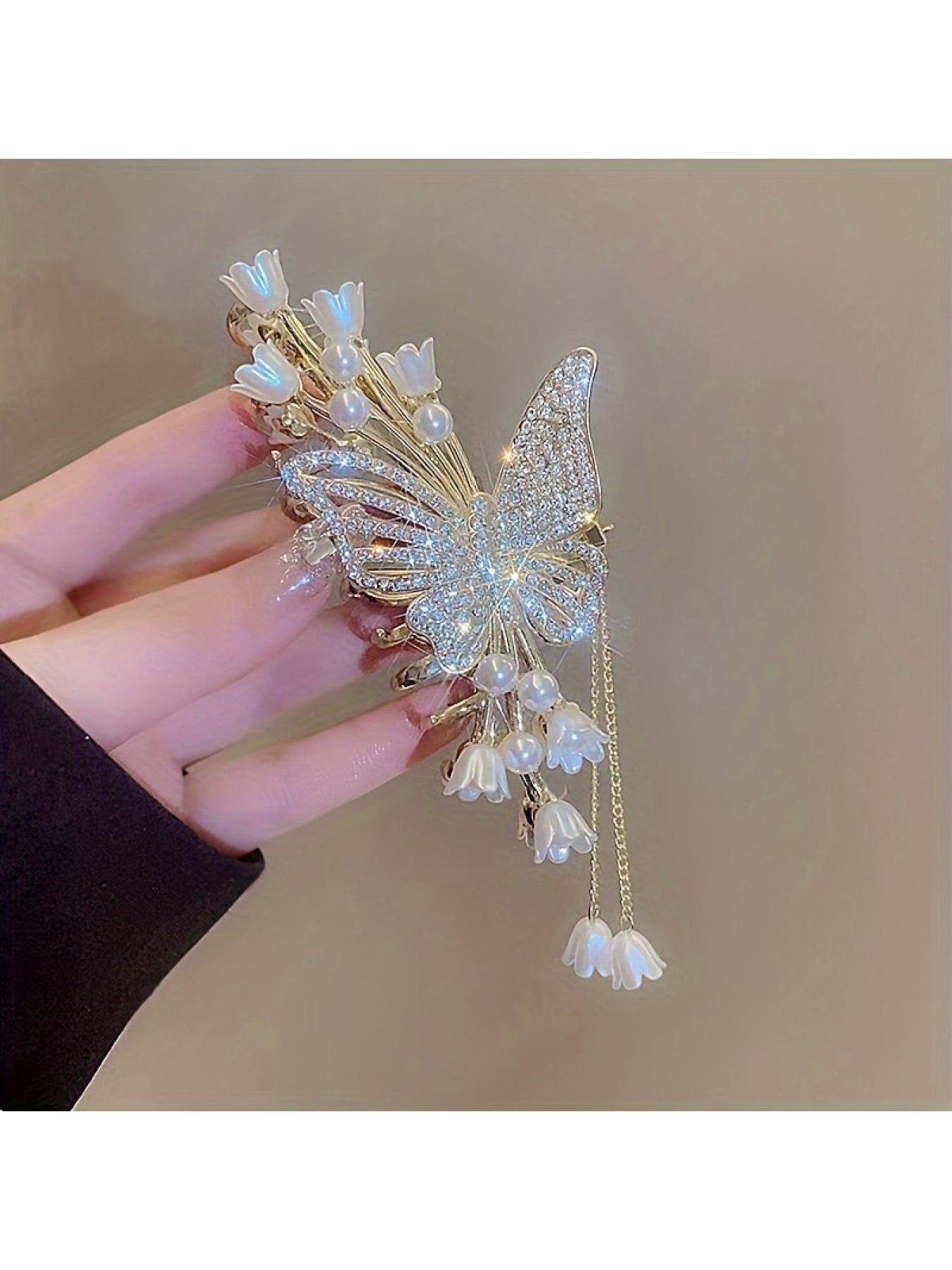 Vintage Hanfu Tassel Hair Clip Chinese Style Butterfly Hairpin Retro Headpiece for Women