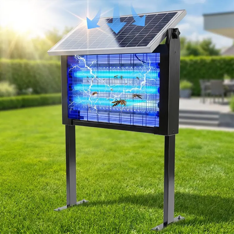 【Clearance Sale】3500V Solar Bug Zapper, High-Power Cordless Mosquito Control Device with Sensor, Dual Charge Solar-USB Rechargeable Insect Killer for Patios, Farms, Camps, Absorbs Mosquitoes & Moths