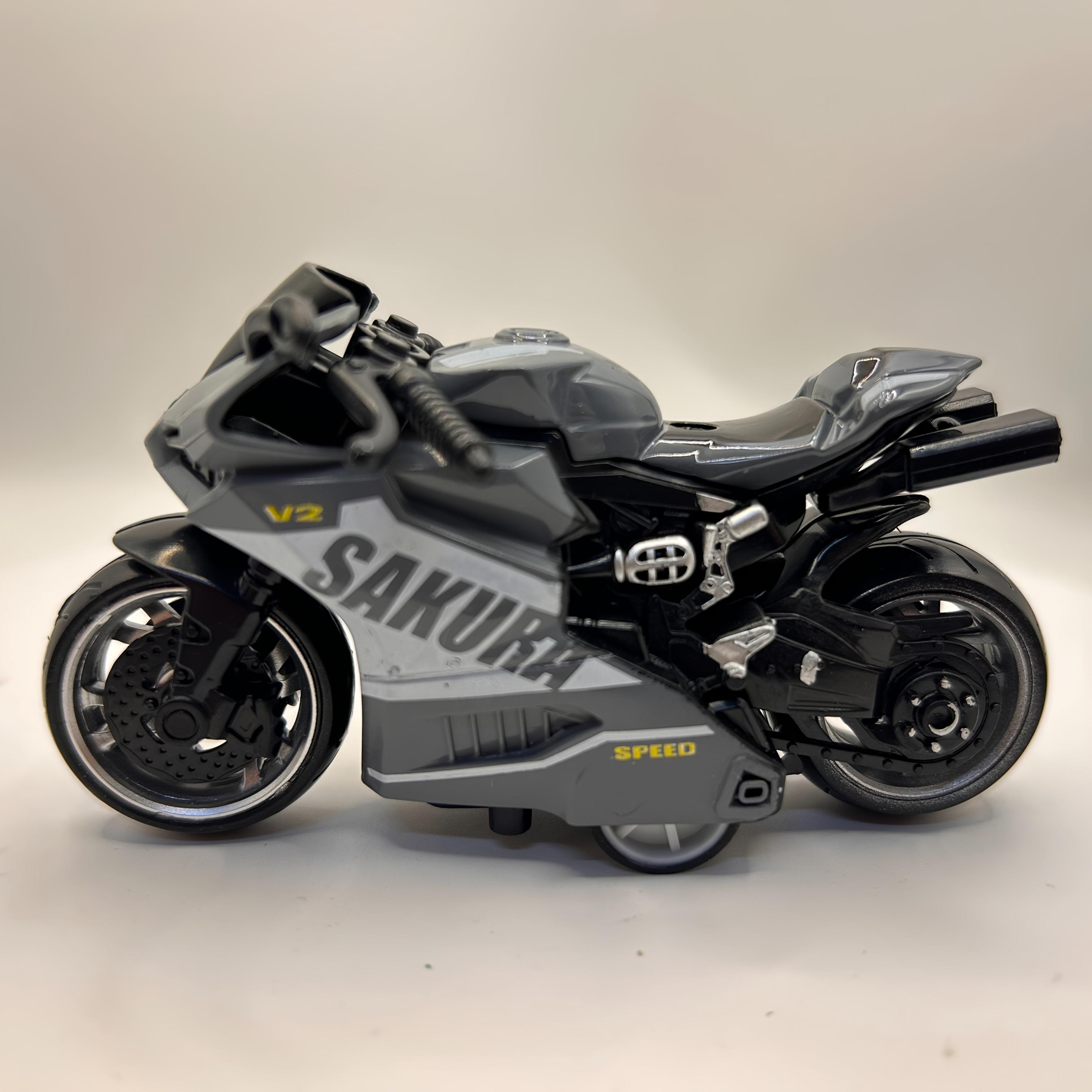 1 PC alloy regenerative motorcycle toy, simulating a motorcycle racing model, powerful regenerative car, thickened wheels, anti drop and wear-resistant alloy motorcycle model
