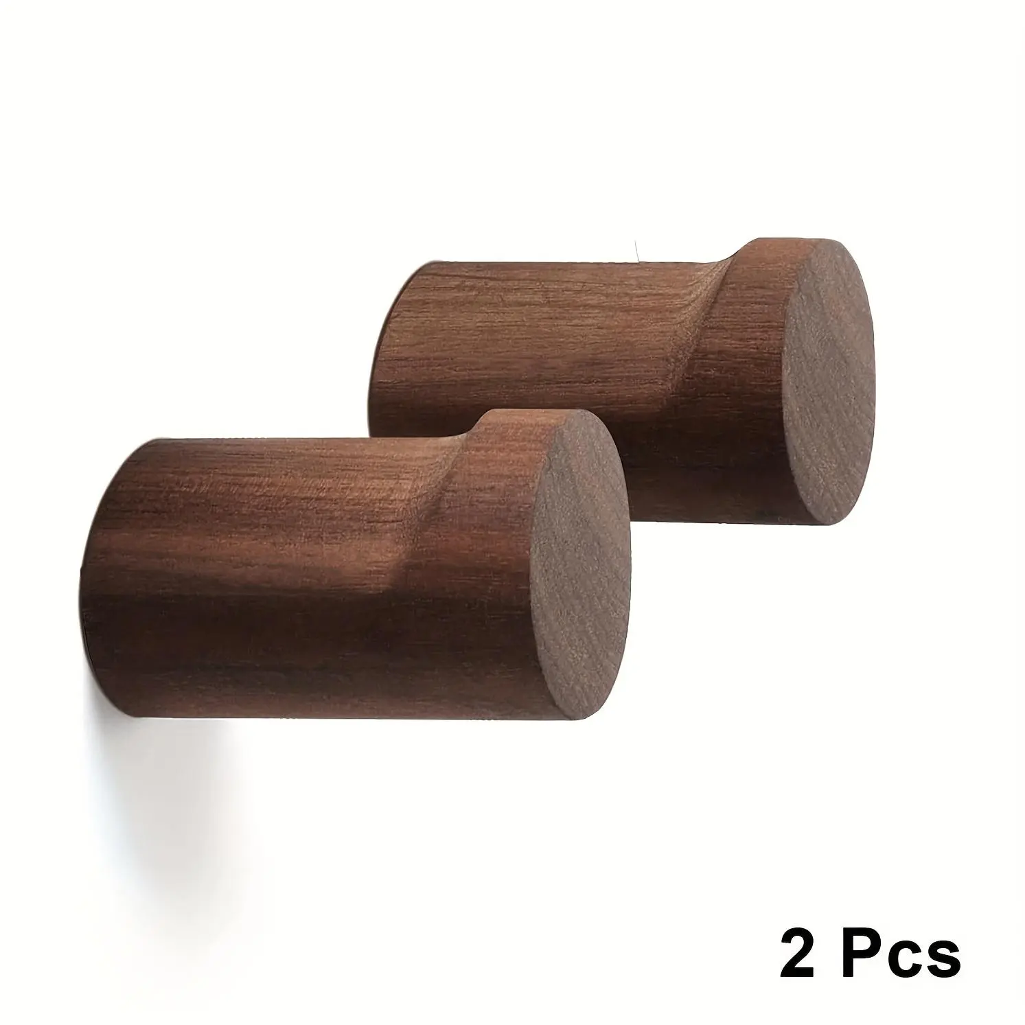 Set of 2 Wooden Wall Hooks, Crafted from Natural Wood, Designed for Mounting on Walls. These Handmade Rustic Hooks Are Sturdy And Ideal for Hanging Towels, Clothing, And Bags at Your Entrance